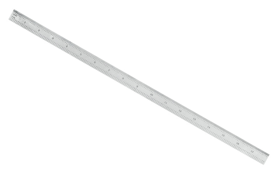 General Tools 18" Flexible Stainless Rule (10ths, 100ths, 32nds, 64ths) - Model No. CF1845 ~ 18" Overall Length ~ 3/4" wide ~ Satin Finish - Readings in 10ths, 100ths, 32nds, 64ths ~ 038728331403