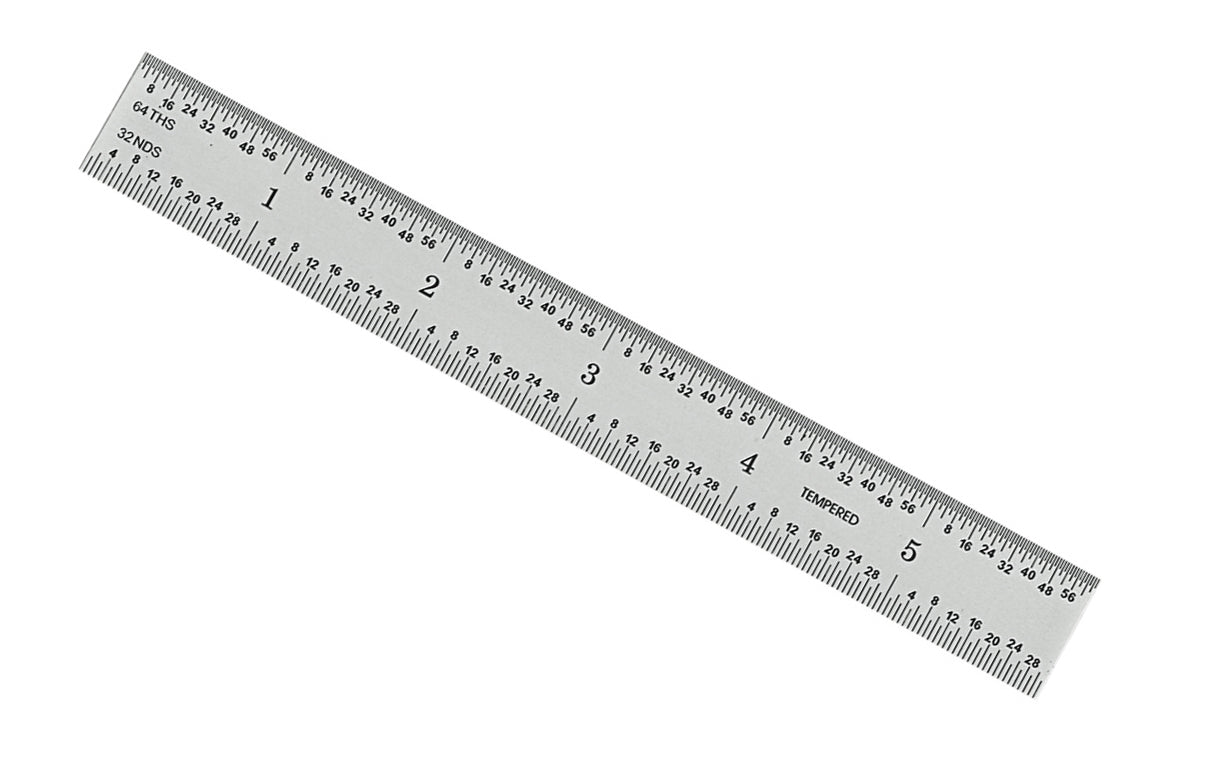 General Tools 6" Rigid Stainless Rule (mm, 0.5 mm, 32nds, 64ths) - Model No. CF667me ~ Readings are in millimeters, 0.5 mm, 32nds, 64ths - Satin Finish Stainless Finish ~ Rigid rule 