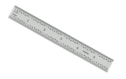 General Tools 6" Rigid Stainless Rule (mm, 0.5 mm, 32nds, 64ths) - Model No. CF667me ~ Readings are in millimeters, 0.5 mm, 32nds, 64ths - Satin Finish Stainless Finish ~ Rigid rule 