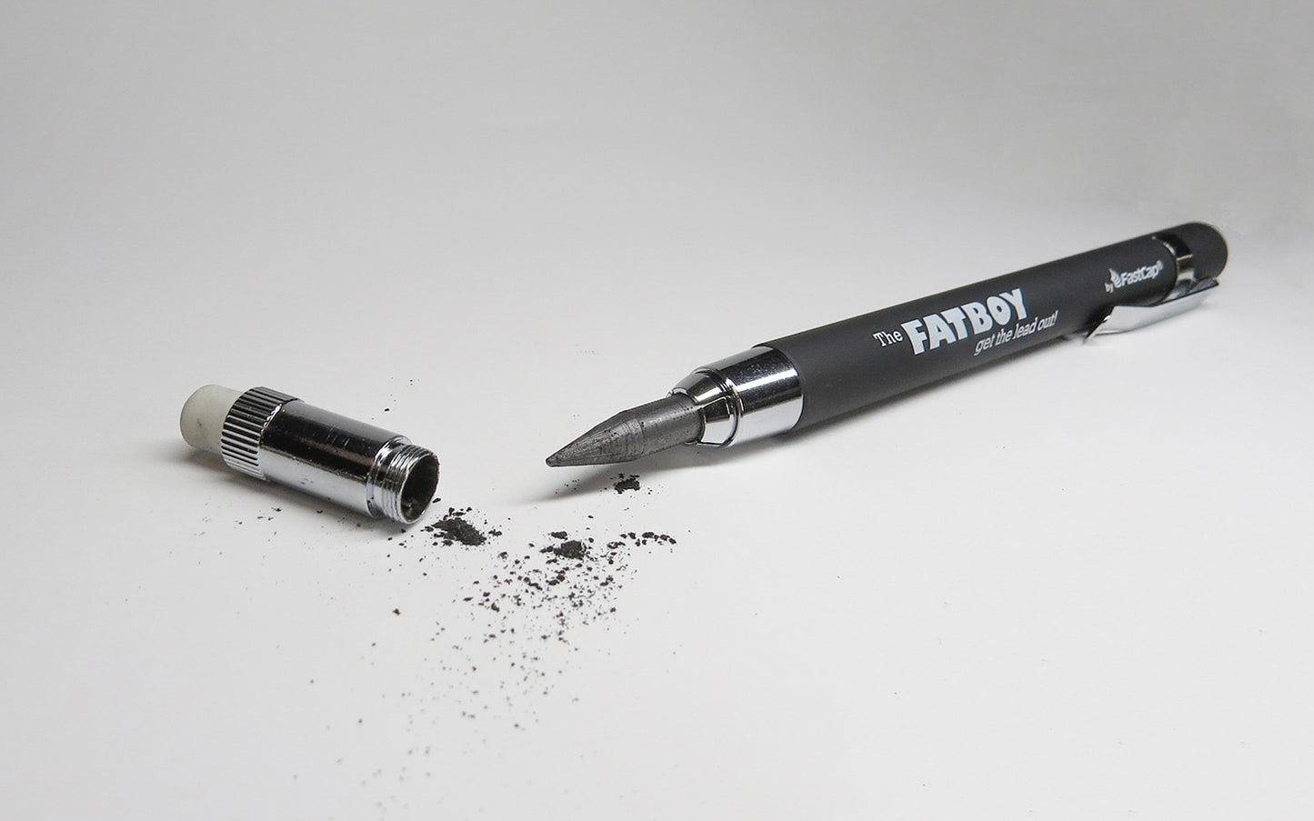 FastCap Professional Carpenter / Mechanical FatBoy Pencil - Combines the utility of a mechanical pencil with the strength of a carpenter pencil - Lead for wood - Soapstone for metal - Red crayon for concrete