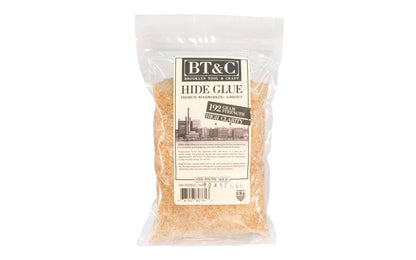 Hide Glue ~ 192 Gram Strength - High Clarity - 1 lb Bag - MS-HIDEGL.192HC-1 ~ good general purpose hide glue & is commonly used in veneer work ~ Made in USA ~ Dry granules  -  1 lb bag   (453 g) - Resealable bag - 100% natural hide glue