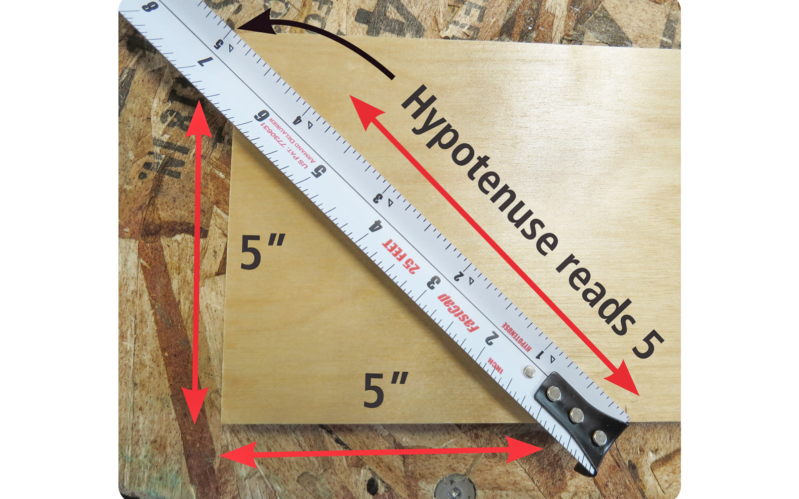 FastCap ProCarpenter Square One Hypotenuse Tape Measure - 25' - Model No. PSQ-25 SQUARE 1 TAPE