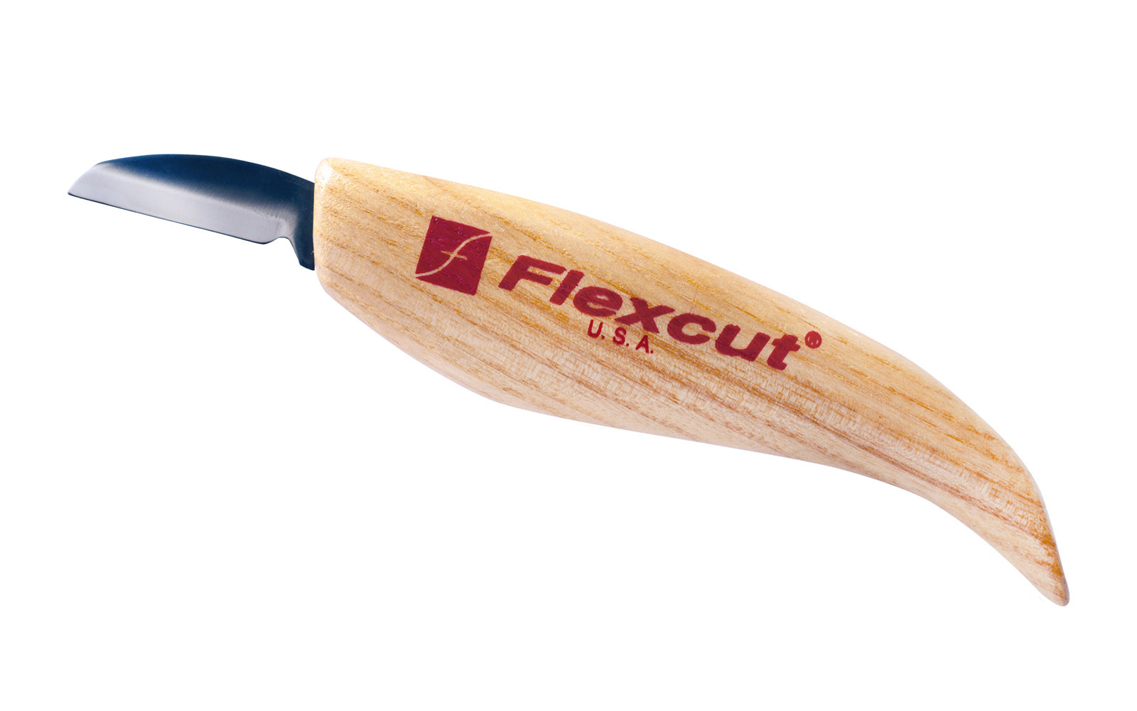Flexcut Skew Carving Knife ~ KN12 - Made in USA ~ 1-1/4" (32 mm) bevel blade length - High Carbon Spring Steel blade - Tempered to HRC 59-61 ~ Great beginner carving knife ~ General purpose carving knife. Its more rounded point is very durable ~ 651646500128