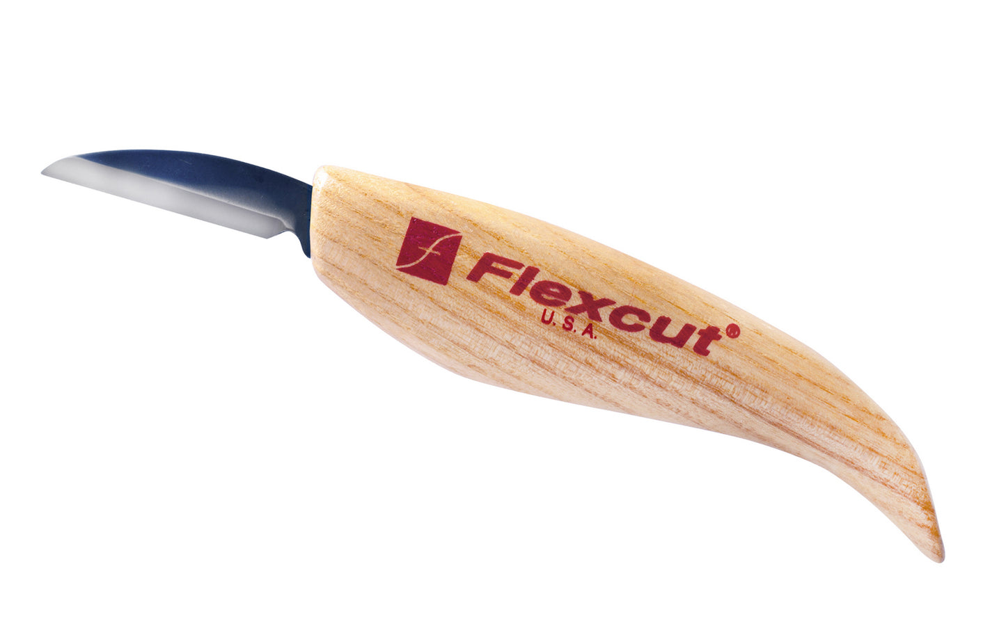 Flexcut Roughing Knife ~ KN14 - Made in USA ~ 1-3/4" (44 mm) bevel blade length - High Carbon Spring Steel blade - Tempered to HRC 59-61 ~ Straight blade for heavier stock removal with a rounded durable point ~ 651646500142