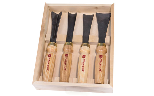 Flexcut Mallet Sculptor's Carving Set ~ MC175 - Mallet Tools included: MC803 #3 x 2", MC605 #5 x 1-3/8", MC711 #10 x 1-1/8", MC890 90 deg. x 1-3/8"  - High Carbon Steel blades - Mallet Carving Tool Set - Made in USA ~ 651646081757