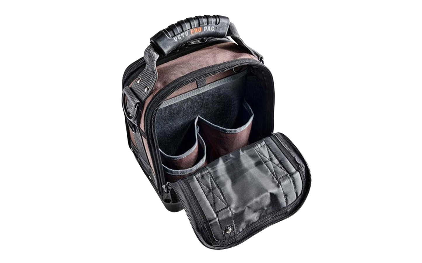 Veto Bags - Veto Pro Pac MC - 20 interior & exterior pockets - Compact storage bag with zipper - Waterproof thick polypropylene base - shoulder strap - 851578000424 - Model MC - tool storage - 10" Long x  8" Wide x  12" High - 3 large pockets for meters & large tools - Model MC - troubleshooting, diagnostics bag - Veto