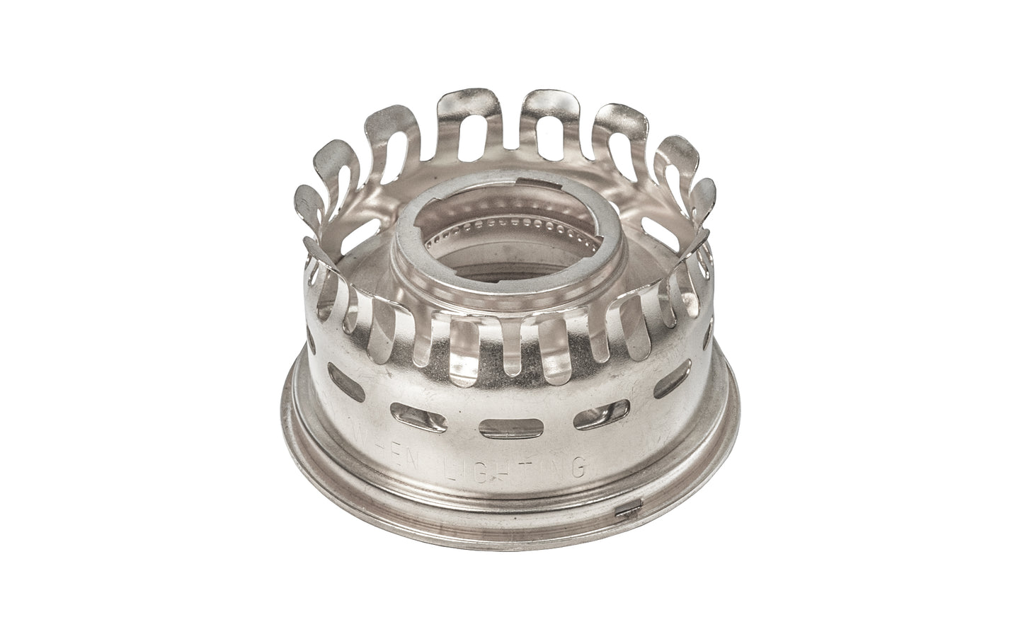 Aladdin Nickel Heelless Gallery ~ This quality Heelless Gallery (No. N239AN) uses a friction fit so the chimneys can expand more freely & reduce chances of cracking.