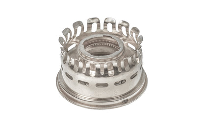 Aladdin Nickel Heelless Gallery ~ This quality Heelless Gallery (No. N239AN) uses a friction fit so the chimneys can expand more freely & reduce chances of cracking.