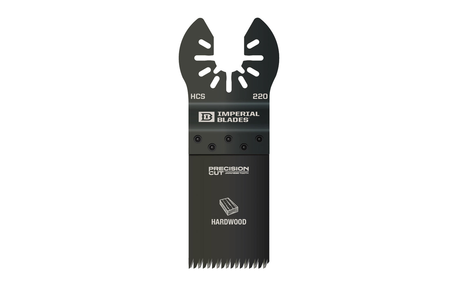 Imperial Blades "One Fit" 1-1/4" Japanese Tooth Hardwood Blade is a HCS blade with a triple-ground Japanese tooth design for fast, clean, & precise cuts in wood. Recommended applications: Hardwood, Wood, PVC, Drywall. Blade Width:  1-1/4" (32 mm). Blade Depth:  1-5/8" (41 mm). Model IBOA220