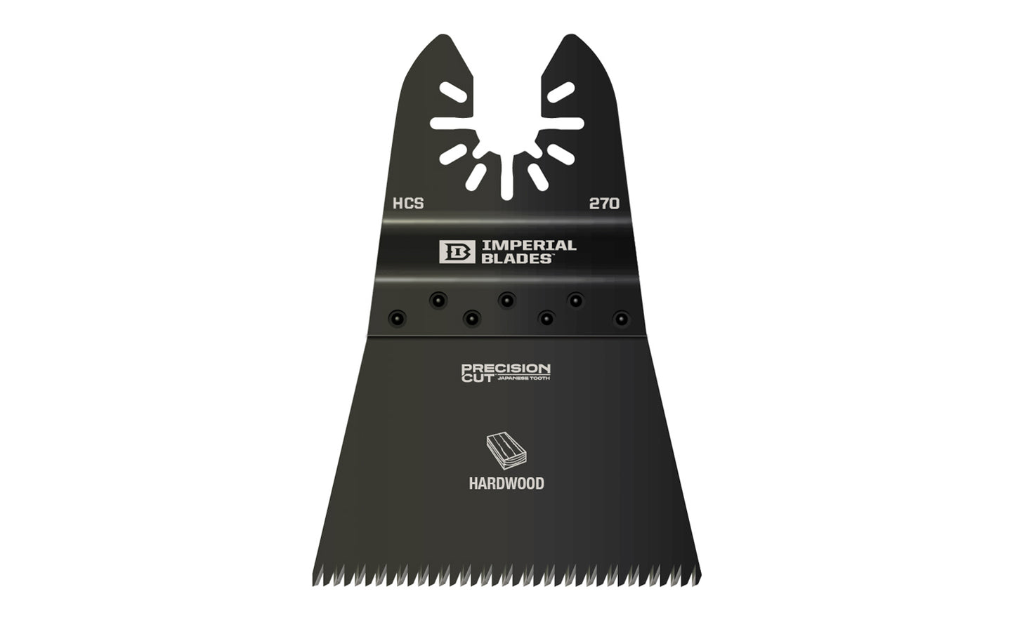 Imperial Blades "One Fit" 2-1/2" Japanese Tooth Hardwood Blade is a HCS blade with a triple-ground Japanese tooth design for fast, clean, & precise cuts in wood. Up to 2X faster than previous model standard Imperial wood blades. Recommended applications: Hardwood, Wood, PVC, Drywall.   Made in USA.  Model IBOA270