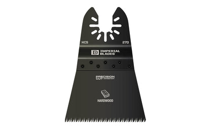 Imperial Blades "One Fit" 2-1/2" Japanese Tooth Hardwood Blade is a HCS blade with a triple-ground Japanese tooth design for fast, clean, & precise cuts in wood. Up to 2X faster than previous model standard Imperial wood blades. Recommended applications: Hardwood, Wood, PVC, Drywall.   Made in USA.  Model IBOA270