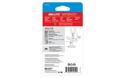 Imperial Blades "One Fit" 2-1/2" Diamond Grit Segment Boot Blade. Segment blade shape ideal for working in corners & on edges without overcut. Recommended applications: Brick Mortar, Manufactured Stone, Tile Grout, Plaster. Made in USA. Model IBOA730-1. 819846010599