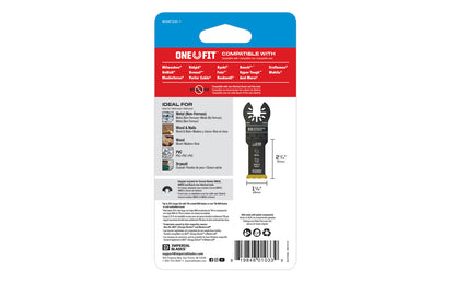 Imperial Blades "One Fit" 1-1/8" Multi-Material Storm Titanium Metal/Wood Blade is a BiM blade with a wavy tooth pattern that reduces strain on individual teeth for a superior cut in a variety of non-ferrous metal profiles. Recommended applications: Metal (Non-Ferrous), Wood & Nails, Wood, PVC, Drywall. Model IBOAT330