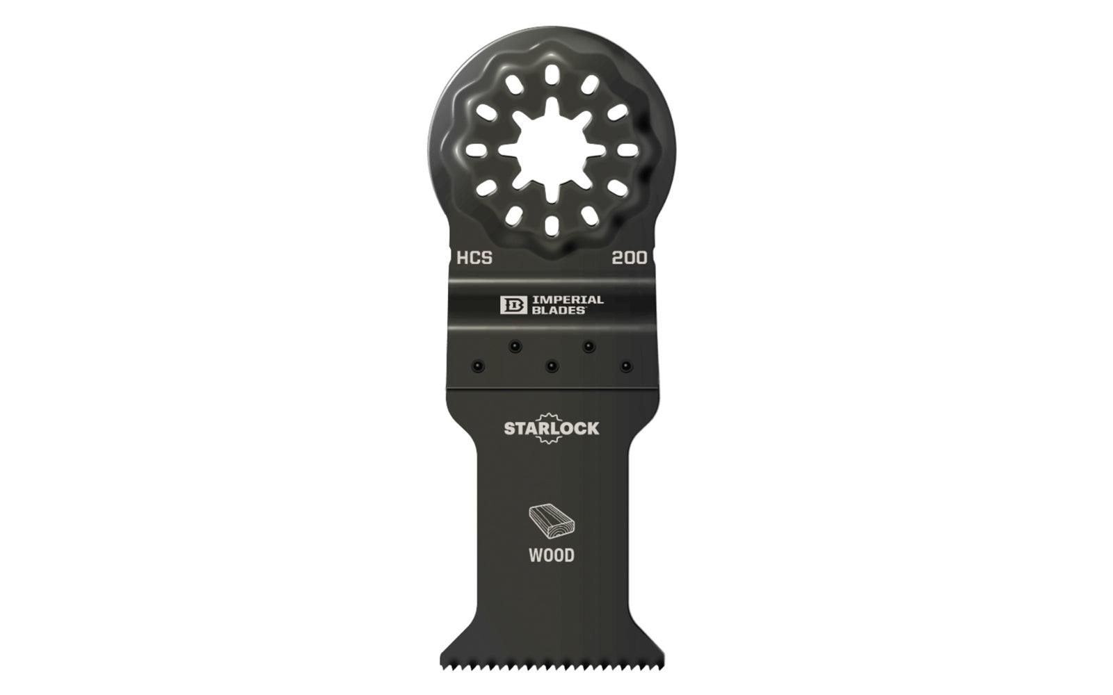 Imperial Blades Starlock 1-3/8" Standard Wood Blade. Recommended applications: Wood, PVC, Drywall. Popular projects: Framing and construction. Blade Width:  1-3/8"  (35 mm). Blade Depth:  1-5/8"  (41 mm).   Made in USA.  