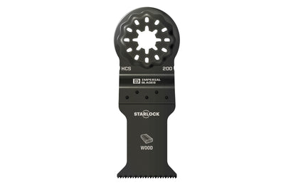 Imperial Blades Starlock 1-3/8" Standard Wood Blade. Recommended applications: Wood, PVC, Drywall. Popular projects: Framing and construction. Blade Width:  1-3/8"  (35 mm). Blade Depth:  1-5/8"  (41 mm).   Made in USA.  