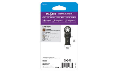 Imperial Blades "Starlock" 1-3/16" Standard Thin Metal Blade. Ultra-thin cutting line for fast, smooth cuts in non-ferrous metals. Recommended applications: Copper Pipe, Thin Metal, Fiberglass, PVC. Model IBSL310. Made in USA. 