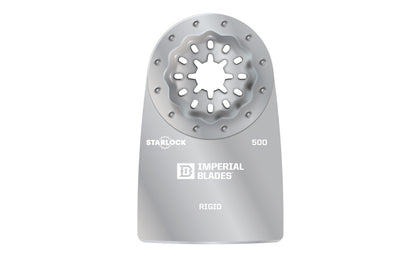 Imperial Blades "Starlock" 2" Hard Material Rigid Scraper. Recommended applications: Adhesives, Vinyl Flooring, Carpet, Paint, Varnish. Popular projects: Removing caulk or vinyl floors in bathroom or home renovation & removing urethane or adhesive residues in car restoration. Model IBSL500-1. 819846015440. Made in USA.