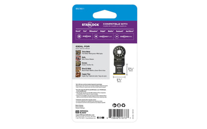 Imperial Blades "Starlock" 1-3/8" Carbide Extreme Storm Titanium Metal Blade is a Storm Titanium (TiN) coated blade for longest life with carbide embedded teeth for the toughest applications. Recommended applications: Thick Metal, Bolts, Screws, Copper Pipe, Wood & Nails. Imperial Blade Carbide Teeth Blade.