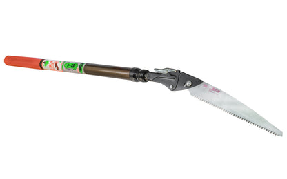 Made in Japan · Crosscut Teeth: 12 TPI ~ 1-1/4" narrow blade - Crosscut Teeth: 12 TPI ~ 34-1/4" long pruning saw & extends to 51-1/4" length ~ Telescoping Japanese Saw ~ 1-1/4" narrow blade - good for tight areas ~ Rubberized Handle ~ Lockable blade ~ For dense dry hardwood, branches, & dead limbs