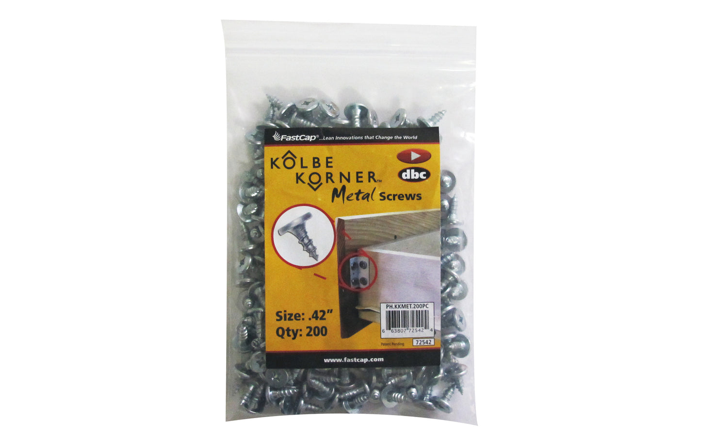FastCap 1/2" Long Screws for Metal Kolbe Korners ~ 200 Pack - Model No. KKMET.42M200PC