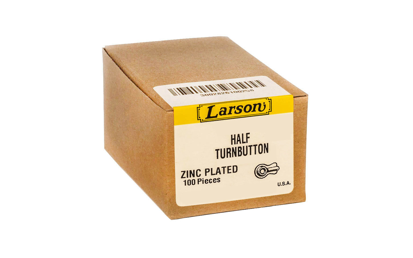Zinc-Plated Half Turn Button ~ Box of 100 ~ Made in USA