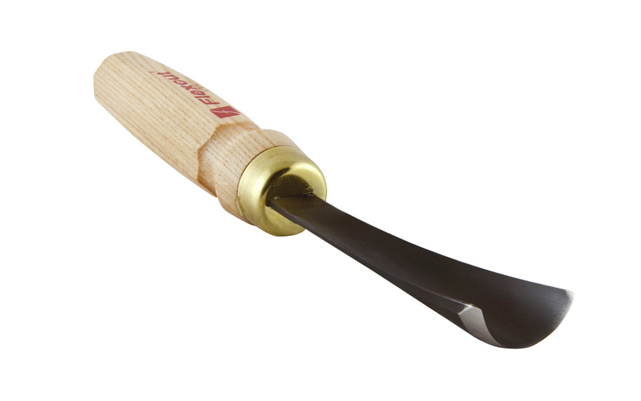 Made in USA • Model MC809 - High Carbon Steel Blade - Flexcut Mallet Carving Tool - Mallet Gouge - Carving Gouge - Shallow Sweep - regular curved gouge - Mallet gouge tool can be used by hand or struck with a mallet - Sculpture mallet gouge - Hardwoods - No. 9 Sweep - #9 Sweep x 1-3/8" (35 mm) wide blade - 651646088091 - Flexcut MLT Tool - MLT Gouge