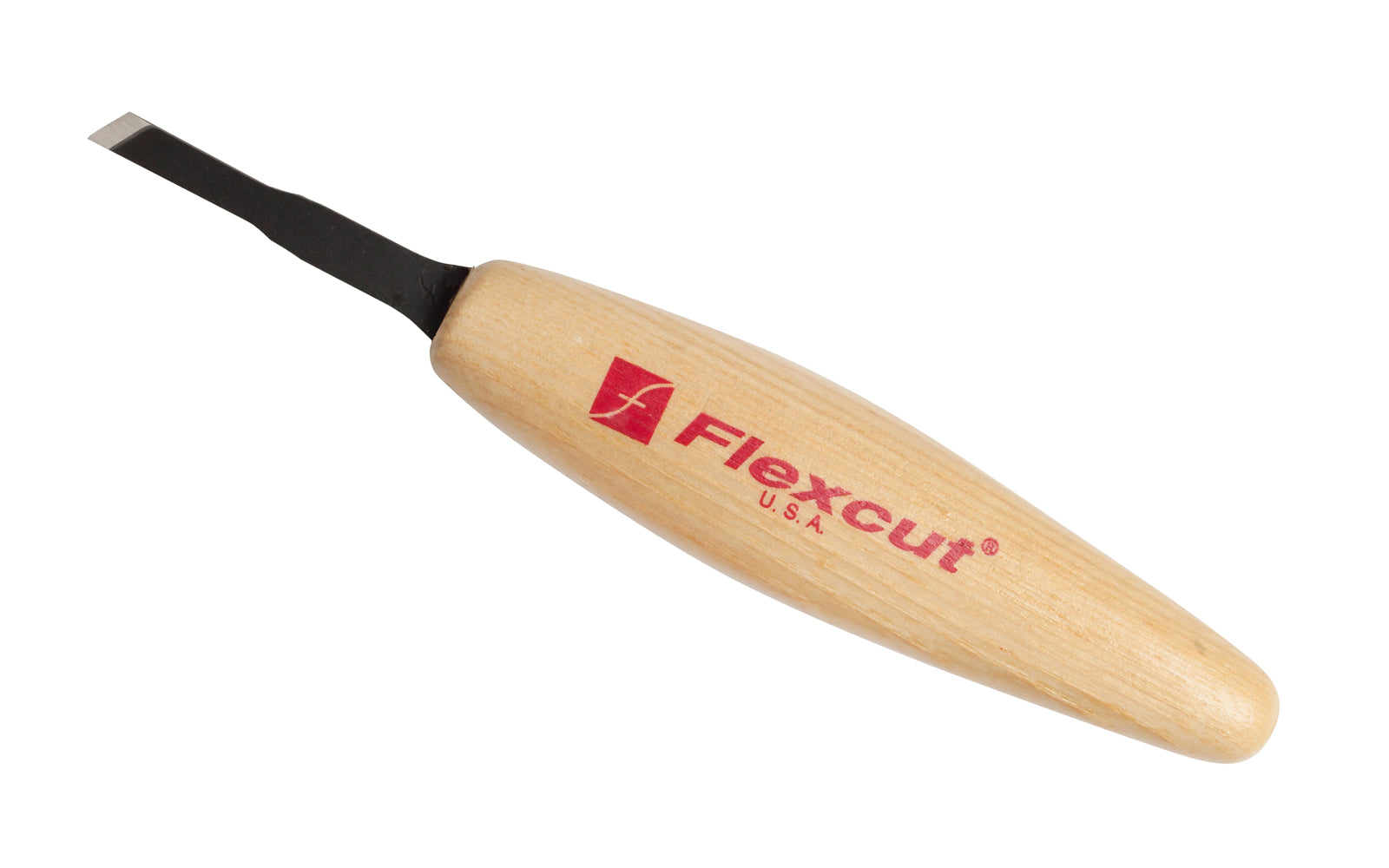 Made in USA • Flexcut Model No. MT17 - Skew Chisel Blade - High Carbon Spring Steel blade - Tempered to HRC 59-61 - Miniature & extra fine detail carving work - For adding texture like eyes, mouths, hair, fine accents - Micro Chisel - Mini Skew - 3/16" - 5 mm wide blade - Micro Skew carving tool  651646300179