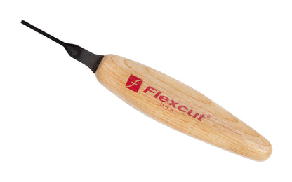 Made in USA • Flexcut Model No. MT31 - Micro V Tool Blade - 45 degrees - High Carbon Spring Steel blade - Tempered to HRC 59-61 - Miniature & extra fine detail carving work - For adding texture like eyes, hair, fine accents - Micro Chisel - Mini V-tool Gouge - 1.5 mm wide blade - Micro carving 45° V-tool  651646300315