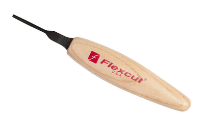 Made in USA • Flexcut Model No. MT40 - Micro V Tool Blade - 90 degrees - High Carbon Spring Steel blade - Tempered to HRC 59-61 - Miniature & extra fine detail carving work - For adding texture like eyes, hair, fine accents - Micro Chisel - Mini V-tool Gouge - 2 mm wide blade - Micro carving 90° V-tool  651646300407