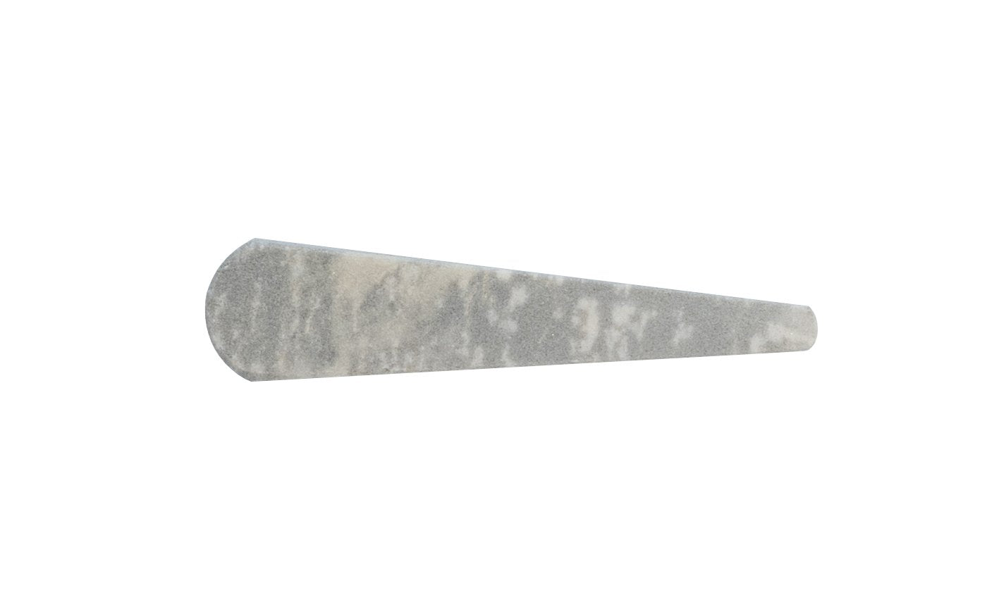 Round Radius Edge, Hard Arkansas Slip Stone ~ 4" x 2"  x  3/8" < 1/2" - Made in USA - Made in Arkansas ~ Perfect for sharpening & polishing small chisels, gouges, instruments, & tools - For the final edge on woodworking cutting tools - Model No. FAS-4-P