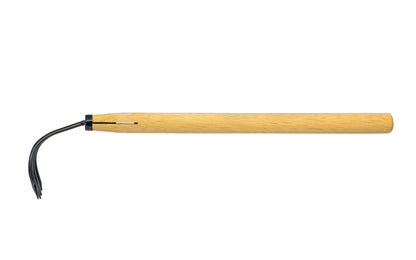 Made in Japan · Hand-forged carbon steel ~ Balanced feel ~ 17-1/2" long wooden handle - Asano Ninja Claw - Excellent for breaking up soil in & around plants, weeds, gathering up roots, & raking leaves & grasses - Ninnja Kumade - Claw Cultivator - 5 tine rake - 5-prong claw cultivator - Five Tine Rake - Rust resistant