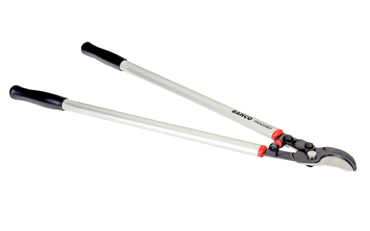 Bahco 32" Professional Bypass Loppers with Aluminum Handles are long reach bypass loppers excellent for use on fruit trees & in the orchard. Great loppers for landscaping work. Long & lightweight handles are good for overhead cutting. Fully-hardened cutting blade. Model P280-SL-80. Made in France. 