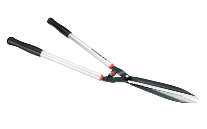 Bahco 29" Precision Hedge Shears with Aluminum Handles are quality sharp shears for professional use. Great for outdoors, vineyards, topiary work. Partly serrated edge for cutting up to 10 mm (3/8") thick branches. Hardened precisely ground blades for continuous clean cut. Model P51H-SL. Made in France. 7311518301224