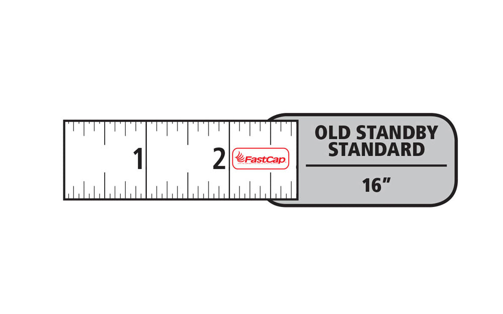 FastCap FlatBack Tape Measure - Old Standby style - Measurements in large, easy to read numbers ~ 16' - Model No. PS-FLAT16