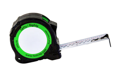 The FastCap ProCarpenter Tape Measure ~ Lefty / Righty has a heavy-duty 1" blade, high-contrast tape & rugged compact design. Available in 16' & 25' long tapes.