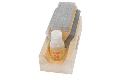 Tri-Hone Sharpening Kit Silicon Carbide & Soft/Hard Arkansas Stones ~ 4" x 1-5/8" - Made in USA - Tri Hone ~ 3-stone sharpening kit ~ Model TRI-4