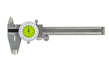 4" Fractional Inch Dial Pocket Caliper - 1/64" & .01 Grads - Dial travels 1" per revolution - Precision ground jaws - Stainless steel