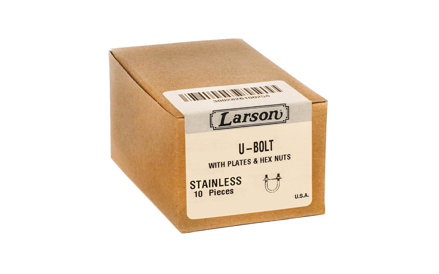 Bulk Box (10) of Stainless Steel U-Bolts ~ 3/8-16 Thread - Made in USA