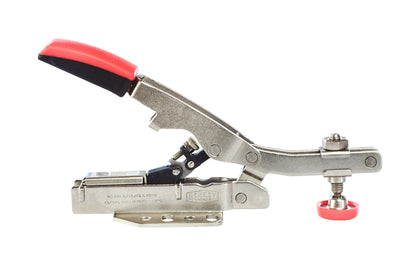 Model No. STC-HH50 ~ Auto-adjust Toggle Clamp by Bessey automatically adjusts to variations in the work piece height while maintaining clamping force, & has an adjustable clamping force based on the adjusting screw in the joint - Allows clamping force adjustment from 25 to 550 lbs. Holding capacity up to 700 lbs  - 091162140000
