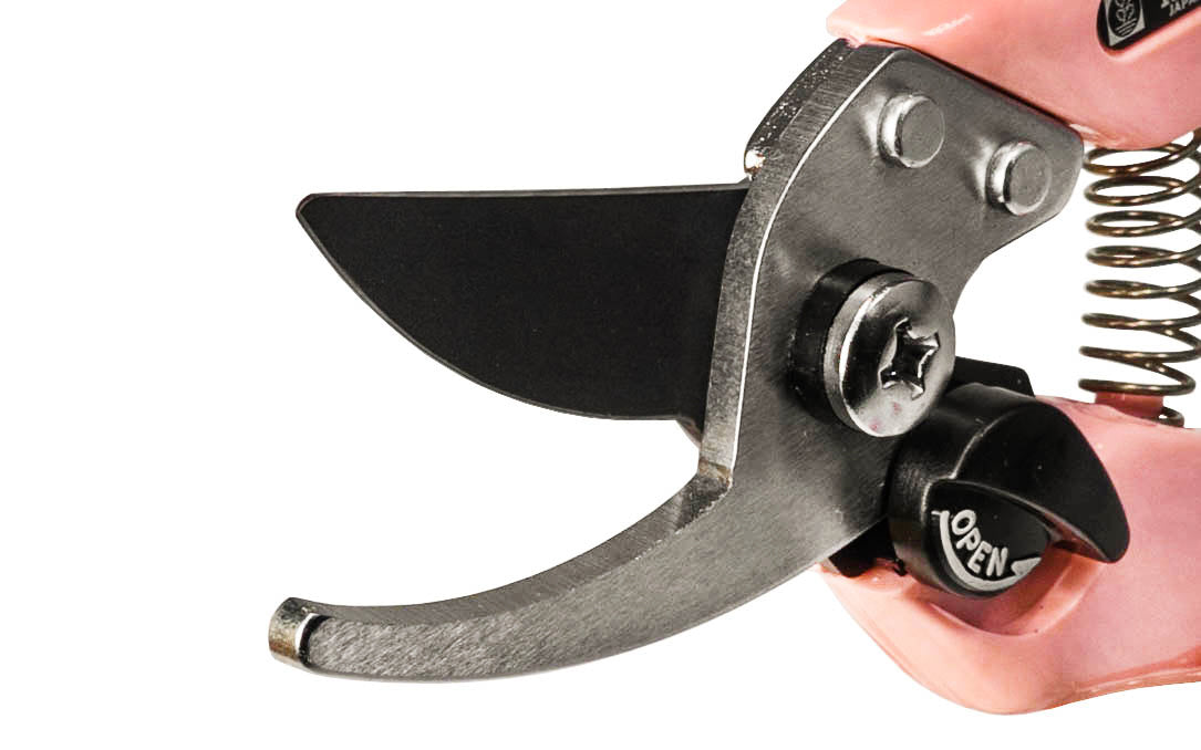 Japanese Saboten Bypass Pruner ~ No. 1208 ~ Made in Japan · Heat treated carbon steel blade with special coating ~ 8" length ~ 9/16" cutting dia. max (live) ~ Excellent for floral trimming & Ikebana