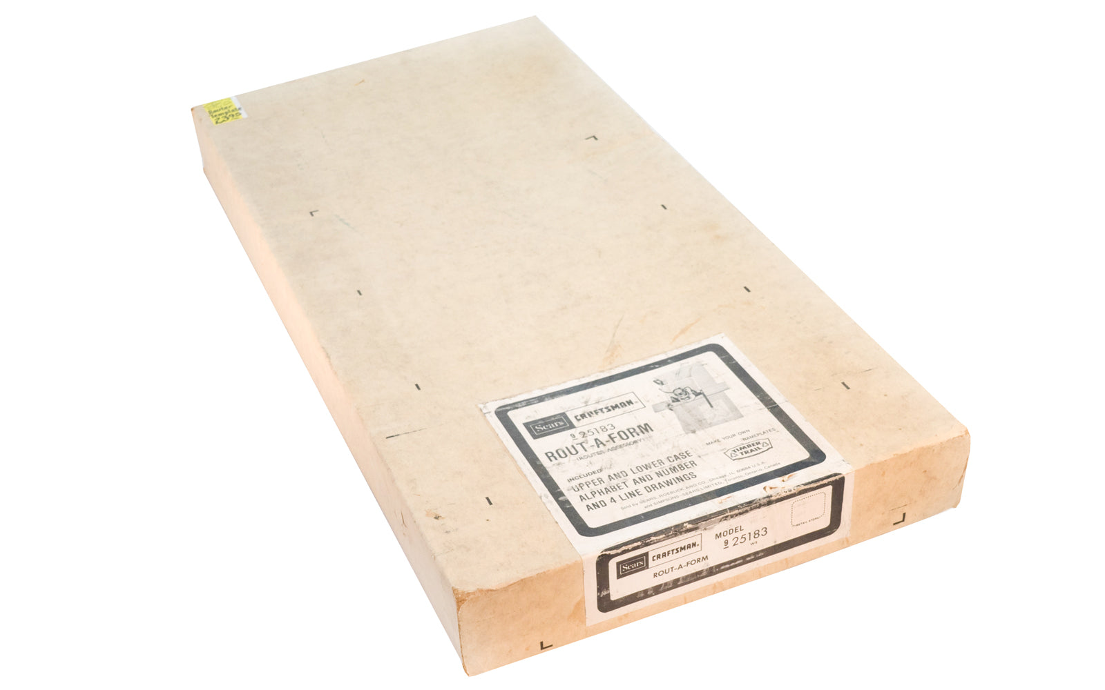 Sears Craftsman "Rout-A-Form".  Includes upper & lower case alphabet & numbers & 4 line drawings. Router Template made in USA