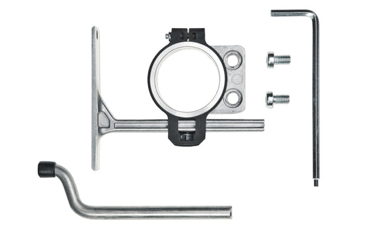 Depth stop for all saw blades. For precise, deep work. Effective saw blade & workpiece protection. Contents: 1 adapter for attachment to machine. 1 depth stop, 1 adjustable depth guide. Fits Models: FMM 350 Q, FMM QSL, AFMM 14, AFMM 18 QSL, FSC 500 QSL AFSC 18 QSL. Made in Germany. Model No. 32127069010. 4014586351674