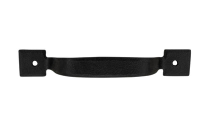 A hand-forged cabinet pull handle with square ends. Made of steel material with a black finish, it has a nice durable & strong feel. This traditional piece of hardware is great for cabinets, furniture, drawers, & small doors. Powder coated to resist rust. Model 88617 - Black Finish - Rustic Square end handle pull 