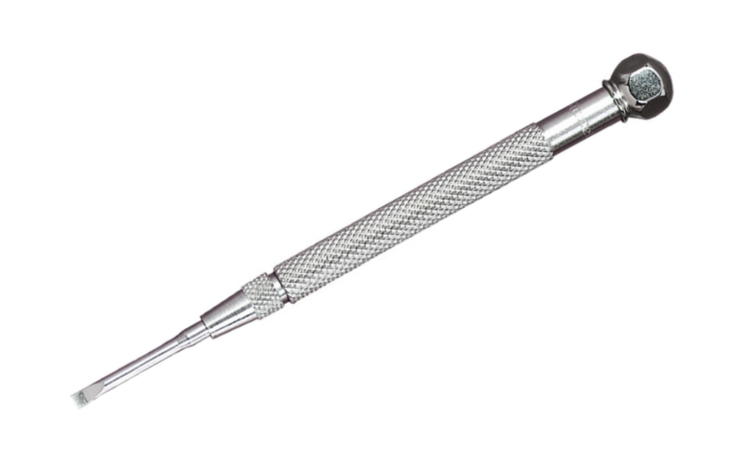 The 553A Pocket Screwdriver features a hexagonally shaped head to prevent them from rolling. When not in use, the blade can be reversed into the screwdriver body for conveniently & safely carrying them in pockets. Size takes no more room than a penknife. With 1-7/8" (48mm) Long Blade, Overall Tool Length is 4-1/4" (110mm). Slotted Head.   Made in USA.