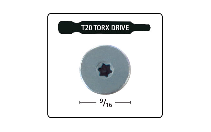 FastCap 2-1/2" Powerhead Cabinet Screws - T20 Torx Head ~ 150 Pack - PHZ8.2.5"-150PC - 9/16" Diameter Head