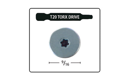 FastCap 2-1/2" Powerhead Cabinet Screws - T20 Torx Head ~ 150 Pack - PHZ8.2.5"-150PC - 9/16" Diameter Head
