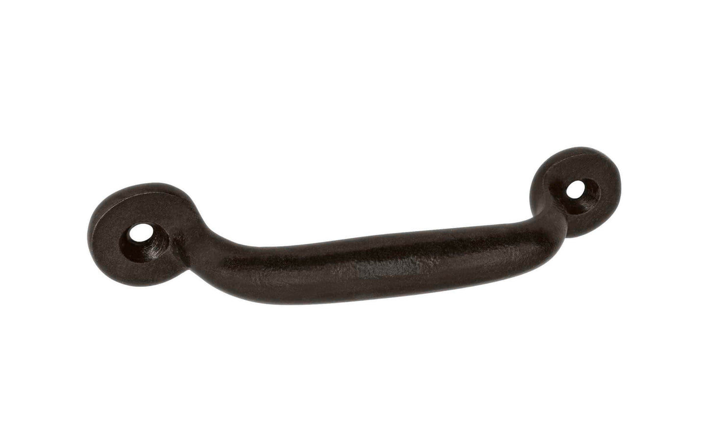 A Classic Cast Iron Handle ~ 3" On Centers with a satin black finish. Excellent for a wide variety of uses including drawers, cabinets, smaller doors, sashes, furniture, & screen doors. A classic looking handle excellent for adding charm & style to your home. Vintage finish with lacquer to resist rust. Model 88609