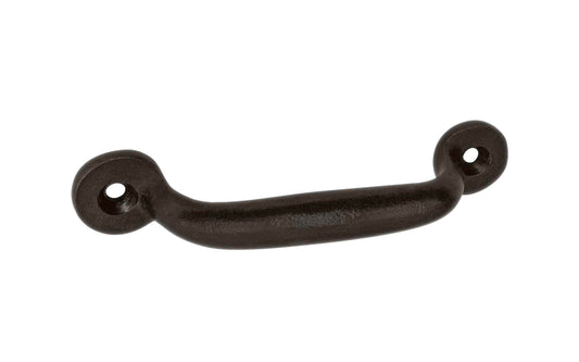 A Classic Cast Iron Handle ~ 3" On Centers with a satin black finish. Excellent for a wide variety of uses including drawers, cabinets, smaller doors, sashes, furniture, & screen doors. A classic looking handle excellent for adding charm & style to your home. Vintage finish with lacquer to resist rust. Model 88609