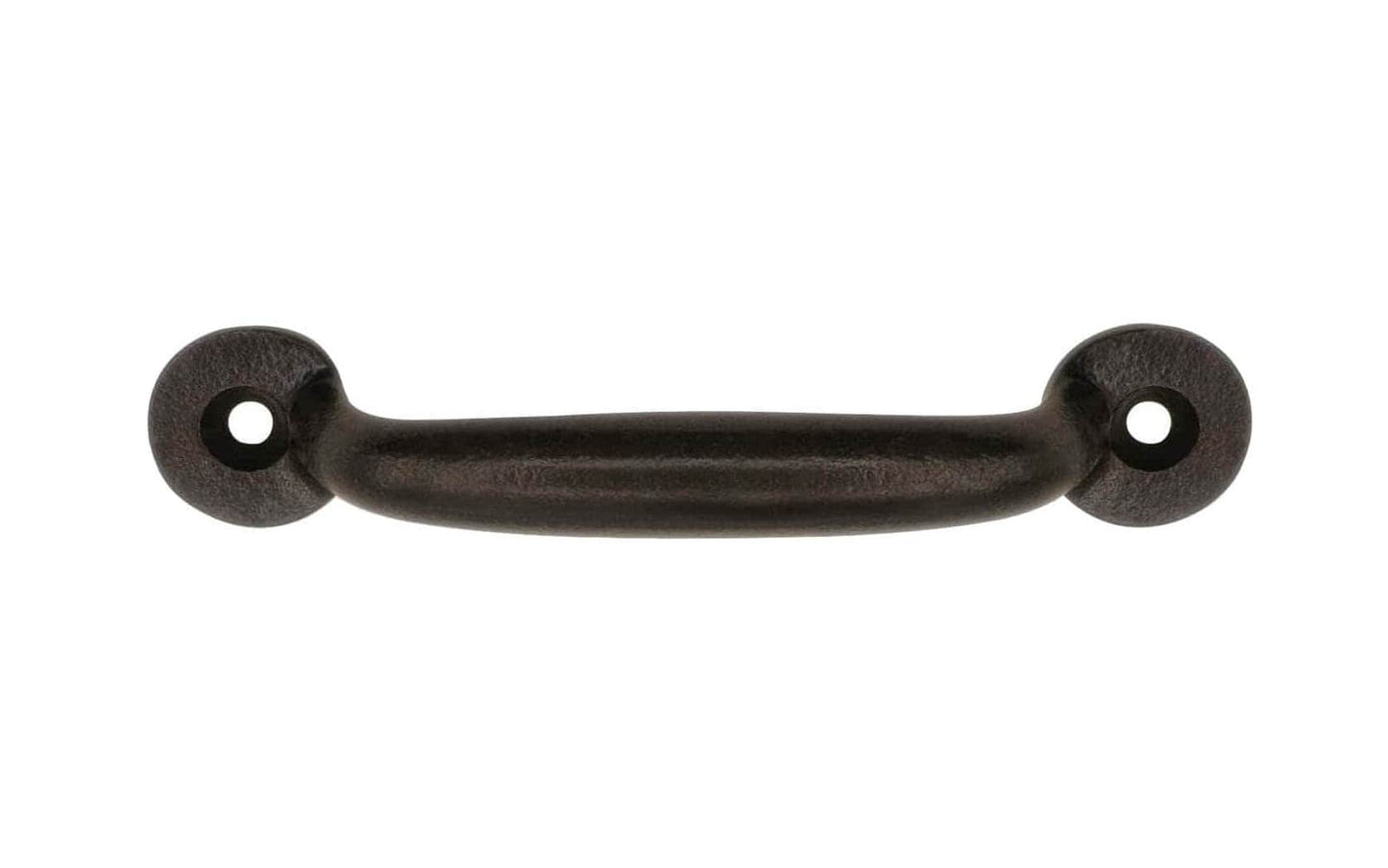A Classic Cast Iron Handle ~ 3" On Centers with a satin black finish. Excellent for a wide variety of uses including drawers, cabinets, smaller doors, sashes, furniture, & screen doors. A classic looking handle excellent for adding charm & style to your home. Vintage finish with lacquer to resist rust. Model 88609