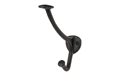 Vintage-style black cast-iron hall tree hook designed in the Art Nouveau style of hardware. Great for use in hallways, hall trees, coat racks, kitchens, bedrooms, & many other places. The double hook is made of strong cast iron material, making it durable for heavy coats, bags, & clothing 5-1/2" high hook. 